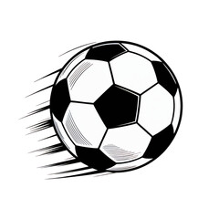 Fast moving soccer ball graphic illustration game goal team play sport on transparent background