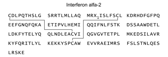 Chemical structure of interferon alfa-2, drug substance