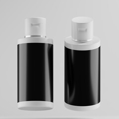 Two White Flip Top Bottle Mockups