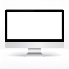 Silver Desktop Computer with Blank White Screen