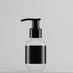 Clear Pump Bottle Mockup
