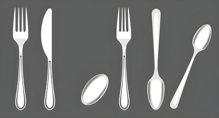 Fork and spoon vector, Cutlery illustration, Dining utensils vector, Spoon and fork icon, Tableware vector, Eating utensils, Silverware vector, Kitchen utensils vector, Spoon fork set, Restaurant icon