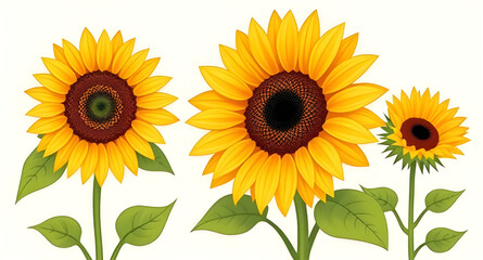 Obraz premium Sunflower vector, Sunflower illustration, Sunflower clipart, Sunflower icon, Yellow flower vector, Sunflower drawing, Hand-drawn sunflower, Sunflower silhouette, Sunflower flat design, Blooming sunflo