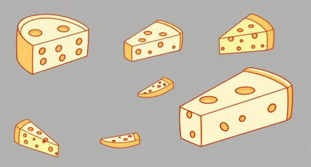 Cheese vector, Set of cheese, Cheese illustration, Cheese slice vector, Cheese block vector, Cheese collection, Assorted cheese vector, Cheese clipart, Cheese platter vector, Cheese wheel vector, Chee
