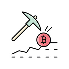 Bitcoin Mining Icon vector
