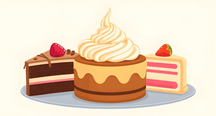 vector illustration of a cake