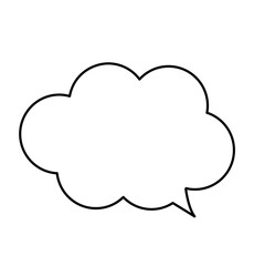 もこもこの雲形の吹き出し