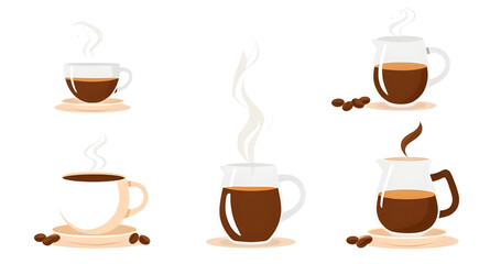 Coffee cup vector, Cup of coffee illustration, Hot coffee vector, Coffee mug vector, Coffee drink art, Coffee icon, Espresso cup vector, Steaming coffee illustration, Coffee flat design, Coffee clipar