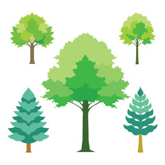 Fototapeta premium set of green trees