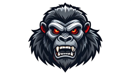 Fototapeta premium Cartoon gorilla roaring face logo style high resolution photo