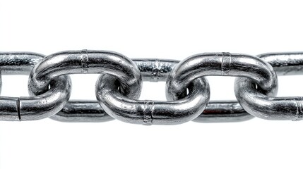 horizontal straight chain isolated on white background 