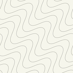 Seamless vector pattern with thin wavy diagonal stripes. Monochrome geometric background with abstract, striped design. Ideal for use as a swatch in Adobe Illustrator.