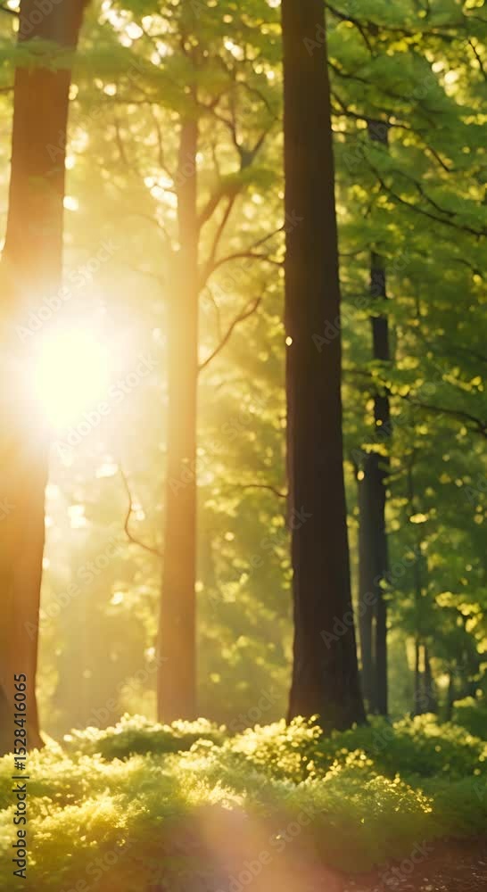 Poster sun shining through the trees hd resolution with hyper realistic nature ai captured beautiful use ba