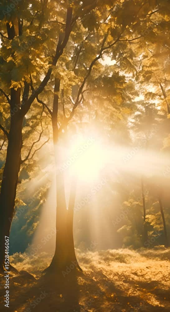 Poster sun shining through the trees hd resolution with hyper realistic nature ai captured beautiful use ba