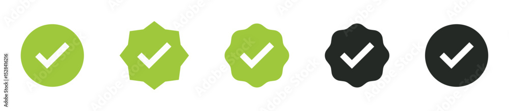 Poster verified badge icon tick symbol vector approved check mark icon. set of checkmark icons. for approva