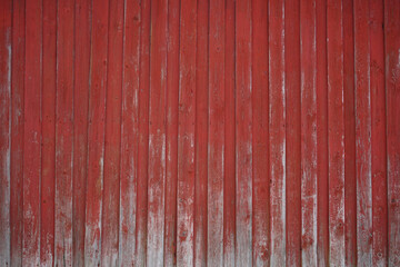 Red painted wooden wall wexture background.