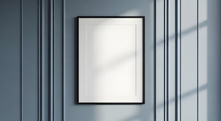 Blue wall with framed shadow play
