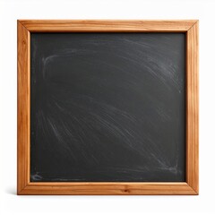 Blank Chalkboard with Brown Wooden Frame