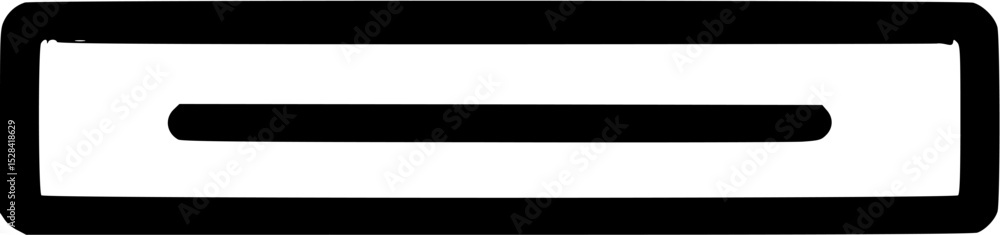 Aufkleber a simple graphic design featuring a thick black horizontal line centered within a larger black recta