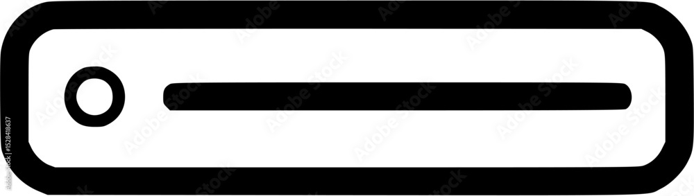 Fototapete simple black outline icon of a horizontal rectangular shape with a horizontal line inside.