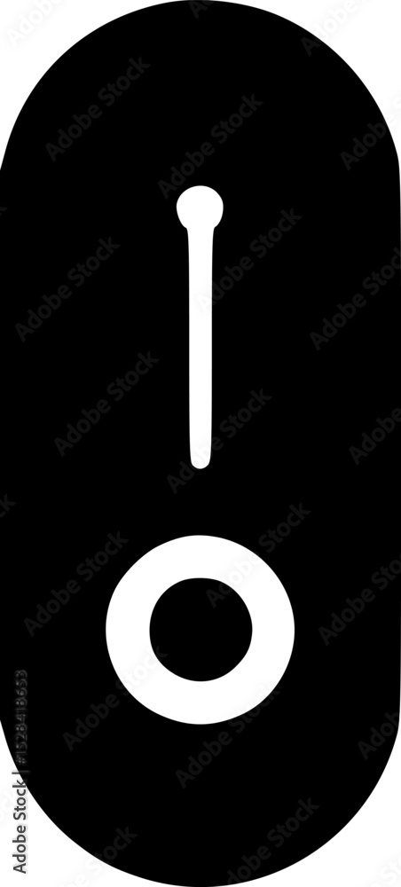 Poster black toggle switch with a white line and circle indicating the on position.