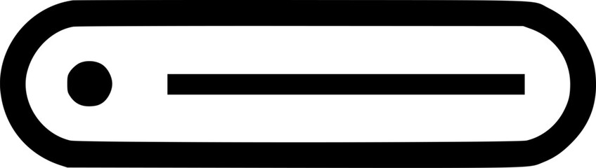 Simple black and white icon of a data transfer or eject button.