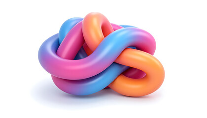 Colorful abstract knot of tangled rings symbolizing connection.