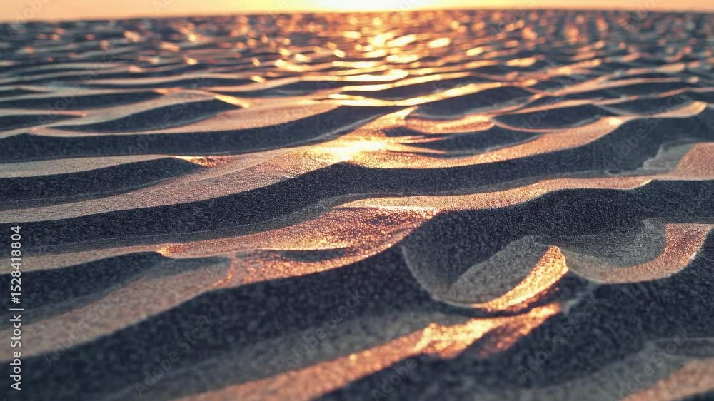 Poster golden grains of sand shift and shimmer slowly in warm lighting creating abstract natural patterns -