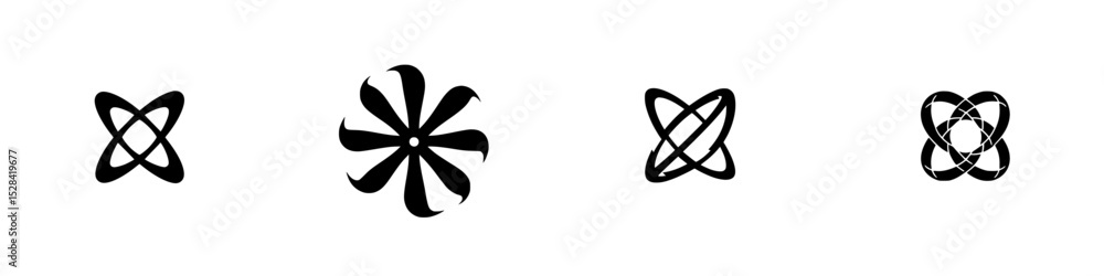 Poster unique icon set featuring abstract designs suitable for digital applications and creative projects
