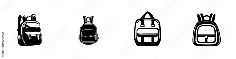 Poster variety of backpack icons designed for versatile uses in digital applications or print media showcas