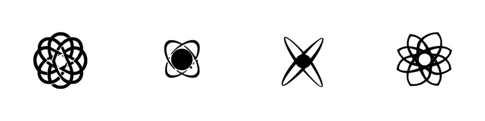 Icon set featuring abstract designs for creative projects in black and white styles ideal for modern applications