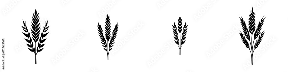Poster elegant collection of minimalist leaf icons suitable for various design applications