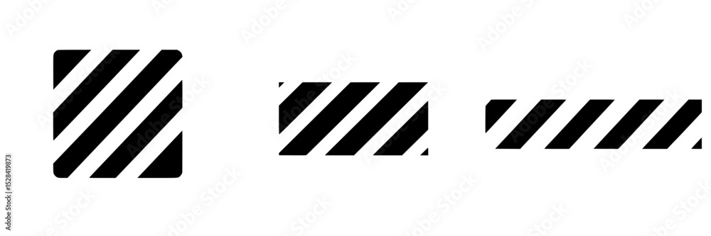 Poster icon set featuring geometric patterns with diagonal stripes and varied orientations for versatile de