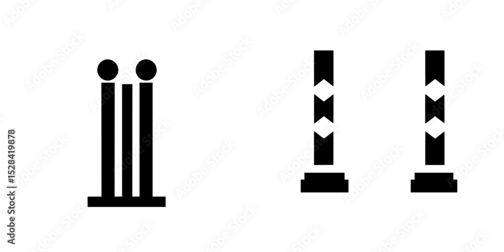 Poster icon set featuring simple geometric shapes suitable for web design and user interface applications