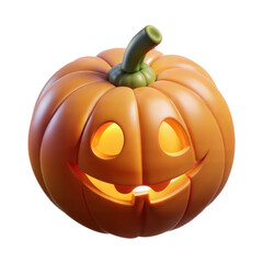 Smiling jack o lantern halloween pumpkin 3d render