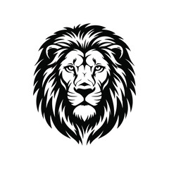 Majestic Lion Head Vector Illustration Black and White Design for Logos, Prints, and More