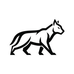 Powerful Vector Illustration of a Stalking Canine  A Bold, Stylized Design Perfect for Logos, Branding, and Graphic Design Projects