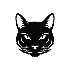 Majestic Black Cat Head Vector Illustration A Powerful and Stylish Design Element for Your Projects