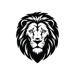 Majestic Lion Head Vector Illustration Powerful Black and White Design for Logos, Prints, and More