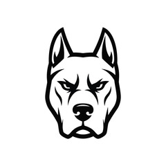 Powerful Pitbull Head Vector Illustration Fierce Canine Mascot Design for Logos, Prints, and More