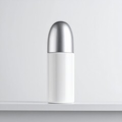 Silver and White Roll On Deodorant Bottle on Shelf