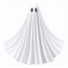 White Ghost Illustration on White Background