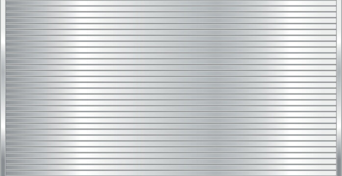 Panoramic background steel garage doors, horizontal lines - Vector illustration