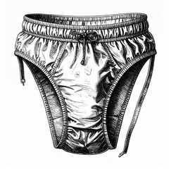 Obraz premium Black And White Illustration Of Men's Underwear