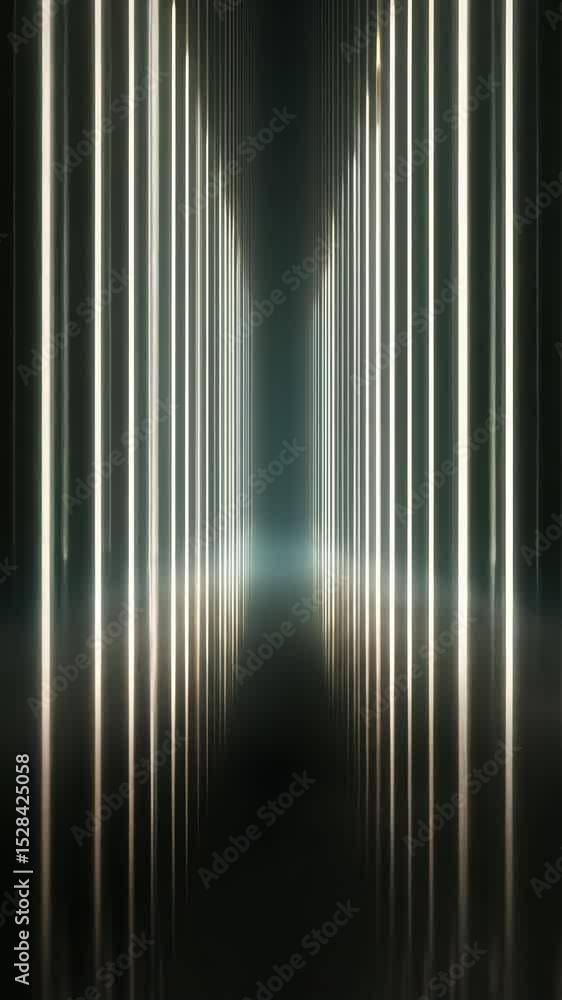 Poster mysterious light hallway creates an immersive experience with shadows and reflections at an unknown 