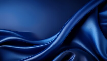 Obraz premium navy blue elegant soft silk satin background with space for design generative ai