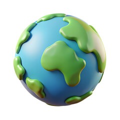 Cartoon earth globe 3d render cute planet