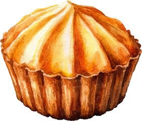 madeleine,madeline cake watercolor art illustration painting drawing 