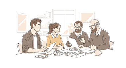 Collaborative Teamwork: Diverse Professionals in a Creative Meeting