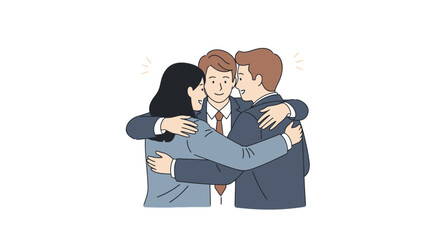 Teamwork Embrace: Celebrating Success and Unity